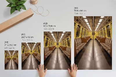Poster Metro interieur geel hout modern