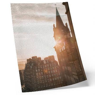 Decoratieve poster Architectuur in warme tinten, zonsondergang