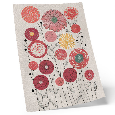 Poster Kleurrijke geometrische bloemen in een moderne stijl.