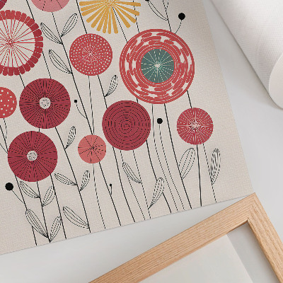 Poster Kleurrijke geometrische bloemen in een moderne stijl.