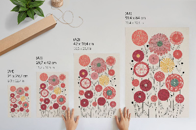 Poster Kleurrijke geometrische bloemen in een moderne stijl.