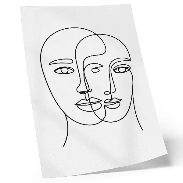 Wandposter met tweedimensionale vlakken en lijnen in een moderne, elegante stijl