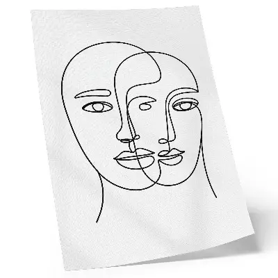 Wandposter met tweedimensionale vlakken en lijnen in een moderne, elegante stijl