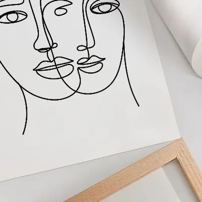 Wandposter met tweedimensionale vlakken en lijnen in een moderne, elegante stijl
