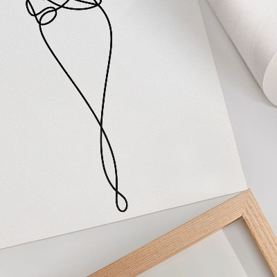 Decoratieve poster Minimalistisch ontwerp voor een stel met een hartlijn.