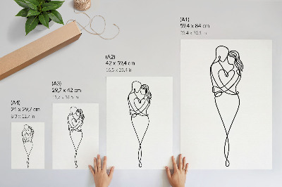 Decoratieve poster Minimalistisch ontwerp voor een stel met een hartlijn.