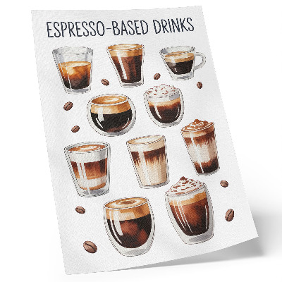 Decoratieve poster Elegante kopjes gevuld met espressomelkkoffie