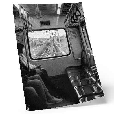 Wandposter Zwart-witfoto van een treinstel.