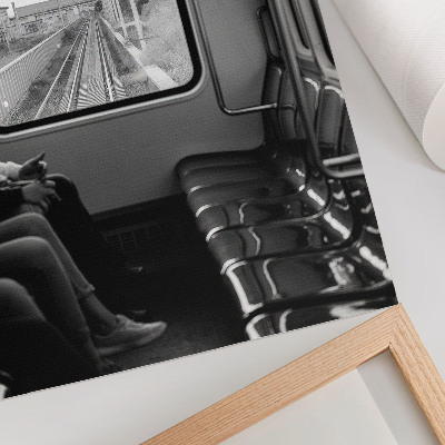 Wandposter Zwart-witfoto van een treinstel.