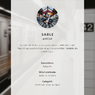 Wandposter Trein moderne brug hemelsblauwe kat