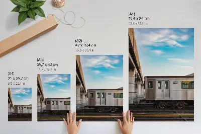 Wandposter moderne brug met een hemelsblauwe kat