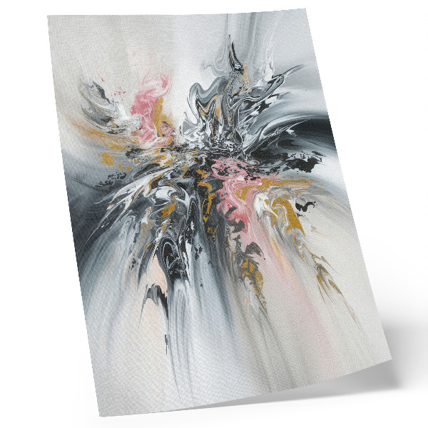Wandposter Grijsroze beige vloeiende abstracte vormen
