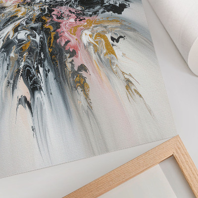 Wandposter Grijsroze beige vloeiende abstracte vormen