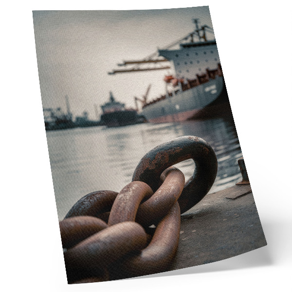 Decoratieve poster De charme van de haven, de schepen, de industriële sfeer