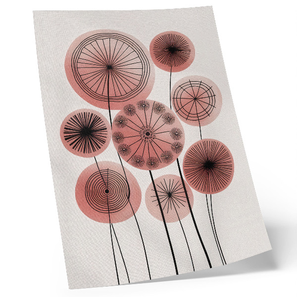 Poster Geometrische cirkels in roze en zwart, minimalistisch design