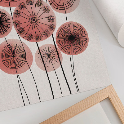 Poster Geometrische cirkels in roze en zwart, minimalistisch design