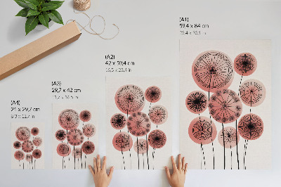 Poster Geometrische cirkels in roze en zwart, minimalistisch design