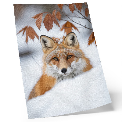 Decoratieve poster Vos in een winterlandschap, natuurlijke schoonheid en contrast