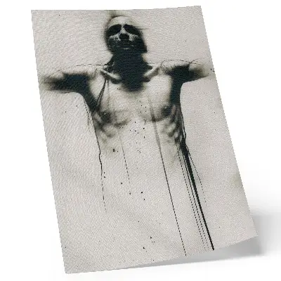 Wandposter dramatisch contrast tussen zwart en wit met angstthema