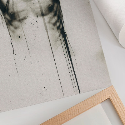 Wandposter Dramatisch contrast tussen zwart en wit, angst.