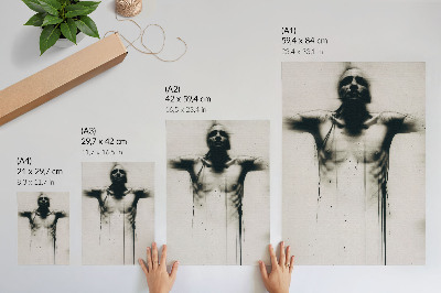 Wandposter Dramatisch contrast tussen zwart en wit, angst.
