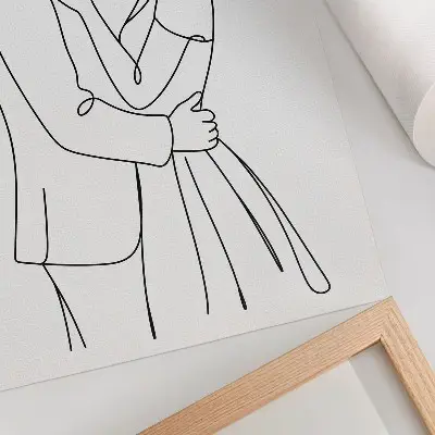 Wandposter met abstracte slanke figuren en minimalistische lijnen