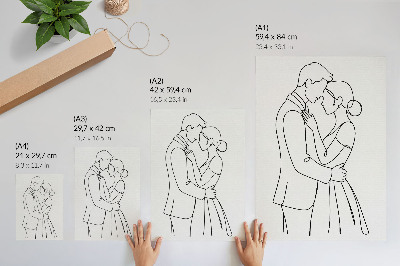 Wandposter Slanke figuren, perfecte lijnen, gebrek aan details