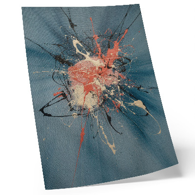 Decoratieve poster Dynamische blauw-roze accenten in zwart en crème.