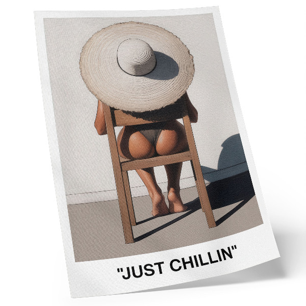 Wandposter Minimalistische designhoed voor een ontspannen sfeer.