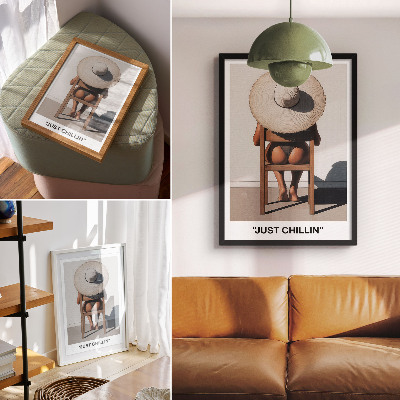 Wandposter Minimalistische designhoed voor een ontspannen sfeer.