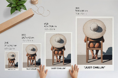 Wandposter Minimalistische designhoed voor een ontspannen sfeer.