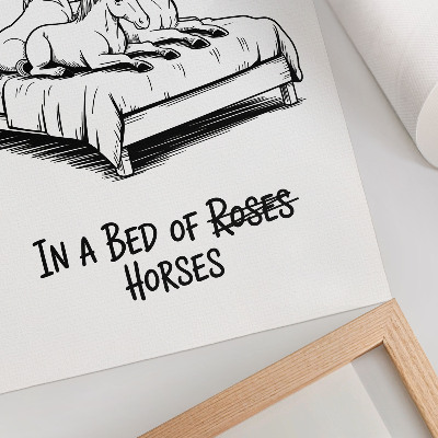 Poster Zwart-wit illustratieve humoristische tekst met dieren