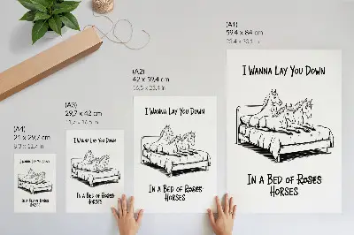 Poster zwart-wit illustratie met humoristische tekst en dieren