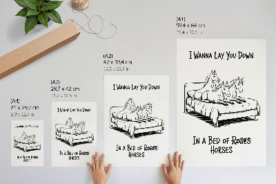 Poster Zwart-wit illustratieve humoristische tekst met dieren