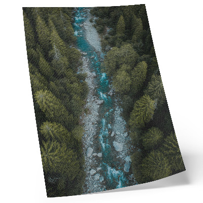 Decoratieve poster Groene bosrivier, natuurlijke harmonie