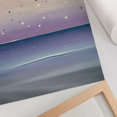 Wandposter Paarse en marineblauwe luchtdruppels minimalistisch