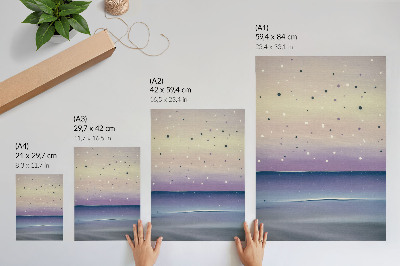 Wandposter Paarse en marineblauwe luchtdruppels minimalistisch