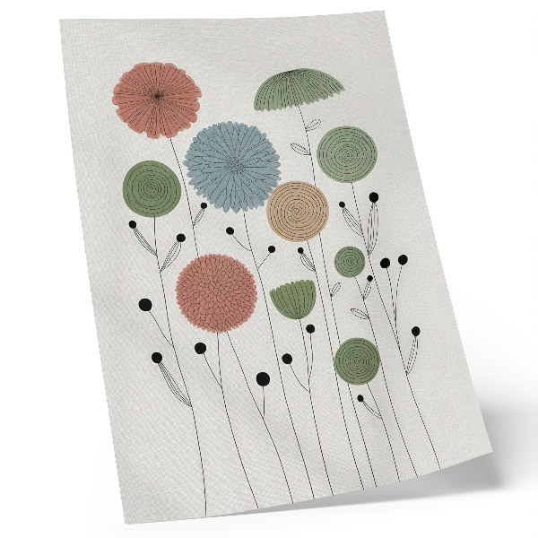 Poster Geometrische bloemen in pasteltinten, modern