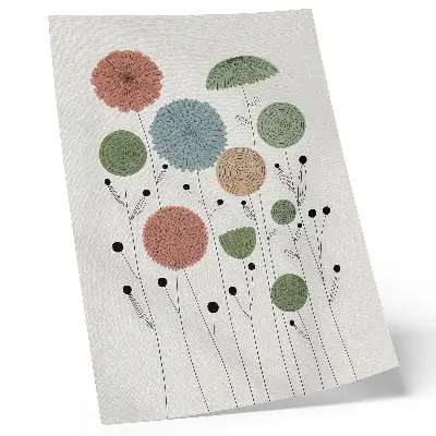 Poster met moderne geometrische bloemen in pasteltinten moderne print in pasteltinten