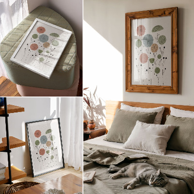 Poster Geometrische bloemen in pasteltinten, modern