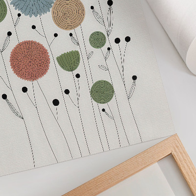 Poster Geometrische bloemen in pasteltinten, modern