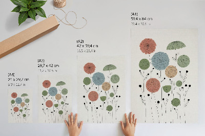 Poster Geometrische bloemen in pasteltinten, modern