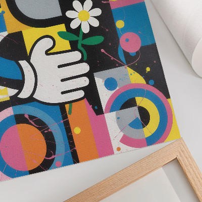 Wandposter Geometrische abstractie, levendige kleuren, contrasten