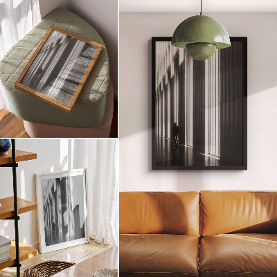 Decoratieve poster Zwart-witte geometrische patronen ruimtelicht