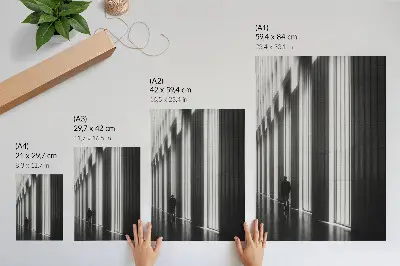 Decoratieve poster met zwart-witte geometrische patronen en ruimtelicht