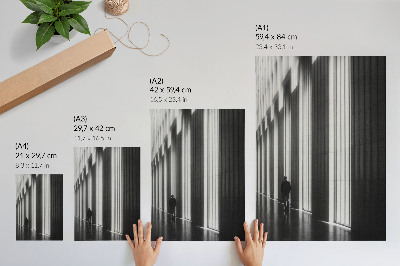 Decoratieve poster Zwart-witte geometrische patronen ruimtelicht