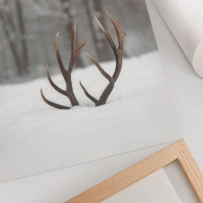Decoratieve poster Winterlandschap met geweien in de sneeuw