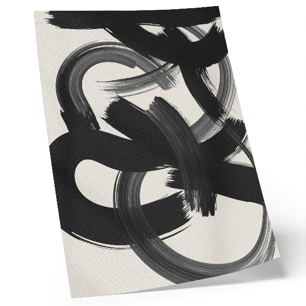 Decoratieve poster Abstracte penseelstreken in zwart-wit