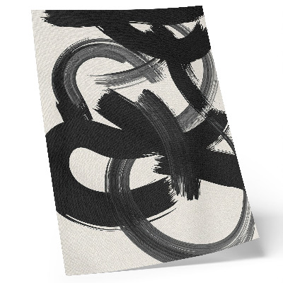 Decoratieve poster Abstracte penseelstreken in zwart-wit