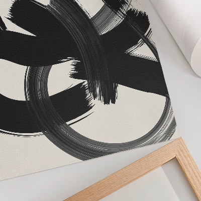 Decoratieve poster Abstracte penseelstreken in zwart-wit